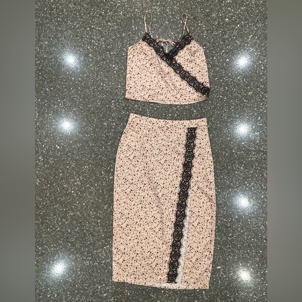 2 Piece dress set. Cropped top with matching skirt.